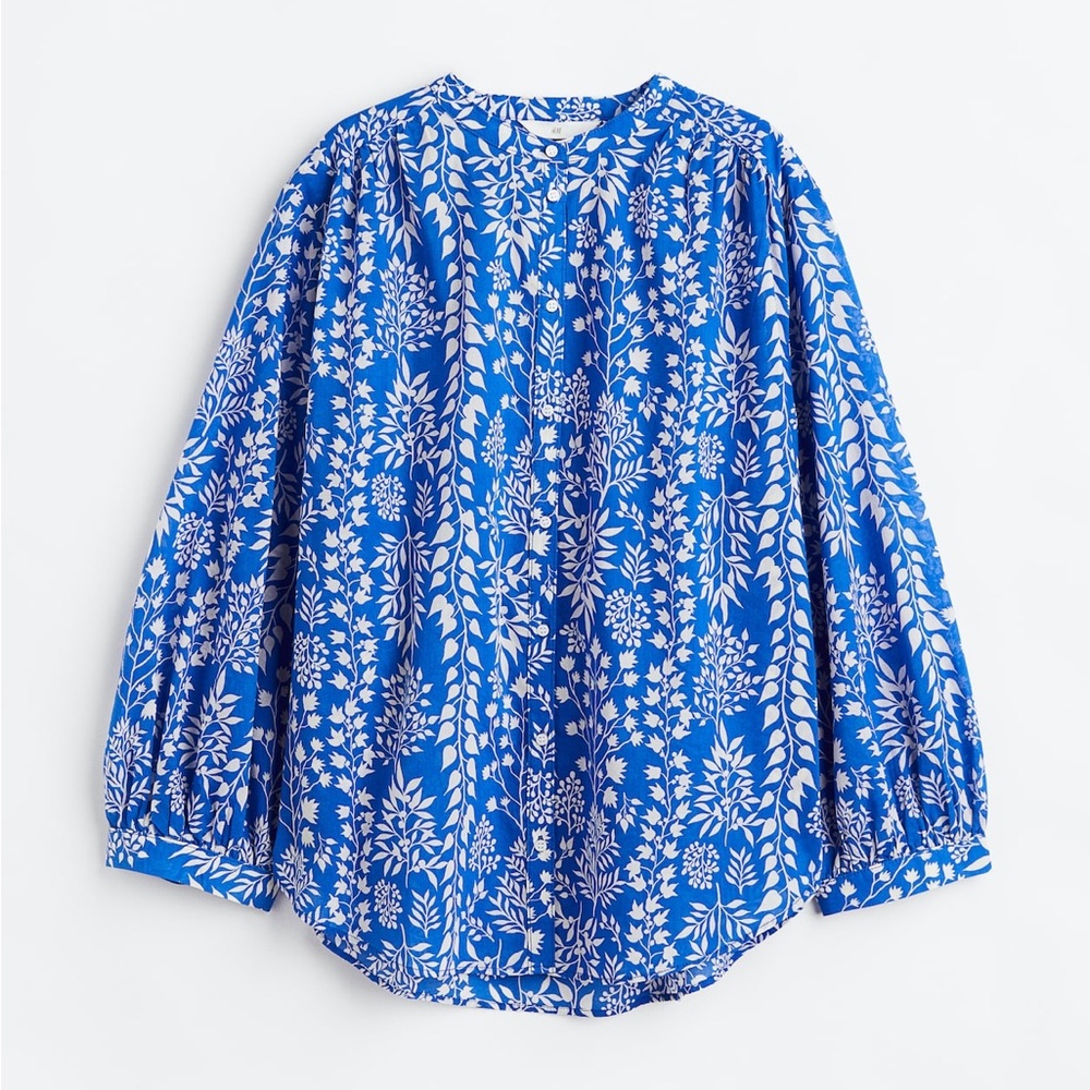 H&M Blue Floral Blouse